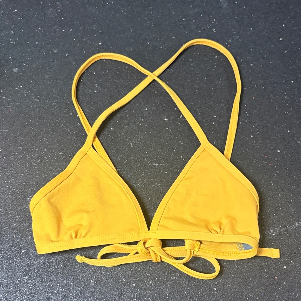 Jolyn Yellow Triangle Bikini Top Small